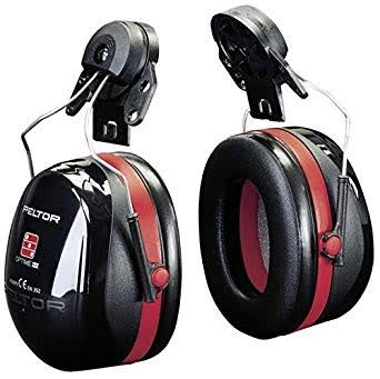 3M™ PELTOR™ Optime™ III Earmuffs H540P3E-413-SV, 33 dB, Black/Red, Helmet Mounted